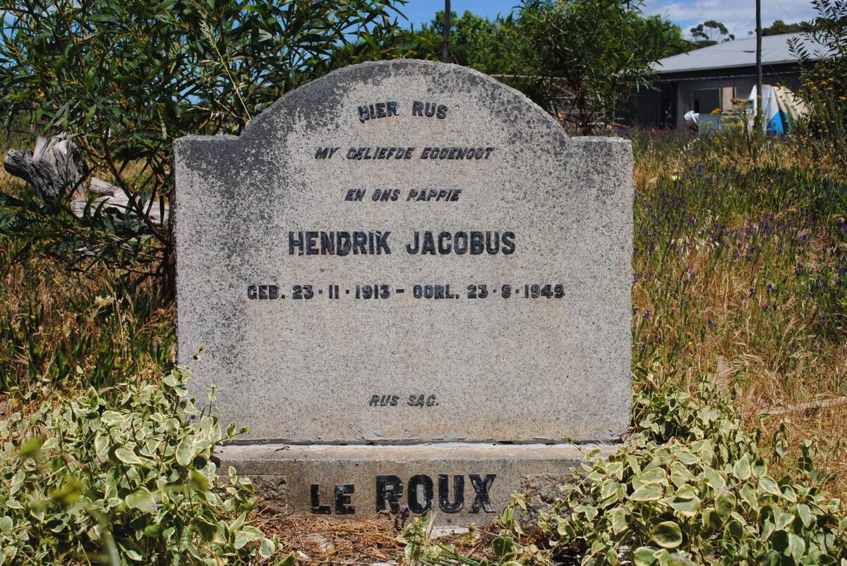 ROUX Hendrik Jacobus, le 1913-1949