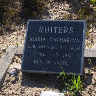RUITERS Maria Catharina nee SNYDERS 1900-1981