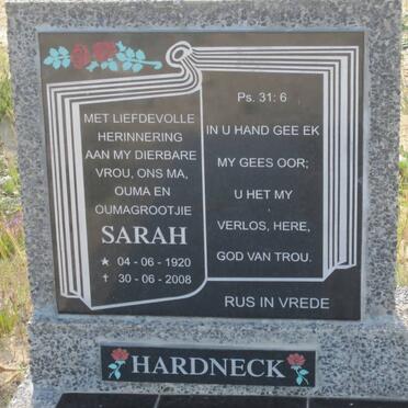 HARDNECK Sarah 1920-2008