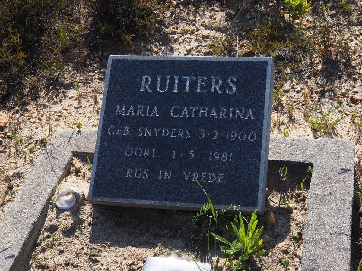 RUITERS Maria Catharina nee SNYDERS 1900-1981