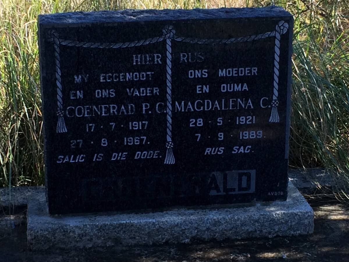 GROENEWALD Coenerad P.C. 1917-1967 &amp; Magdalena C. 1921-1989