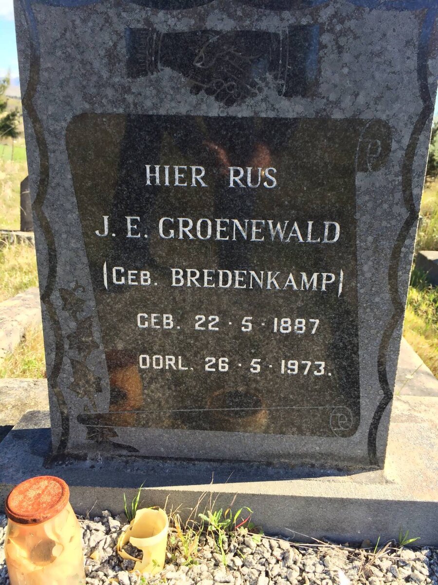 GROENWALD J.E. nee BREDENKAMP 1887-1973