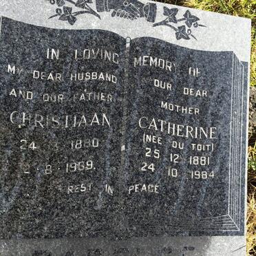 CARELSE Christiaan 1880-1969 &amp; Catherine DU TOIT 1881-1984