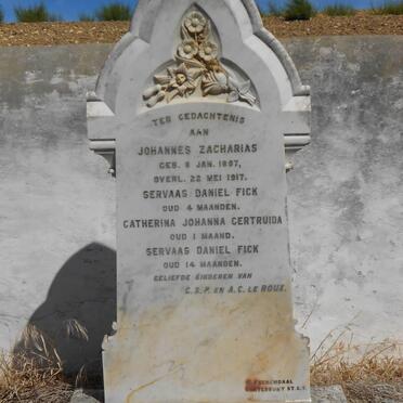 ROUX Johannes Zacharias, le 1897-1917 :: LE ROUX Servaas Daniel Fick :: LE ROUX Catherina Johanna Gertruida 