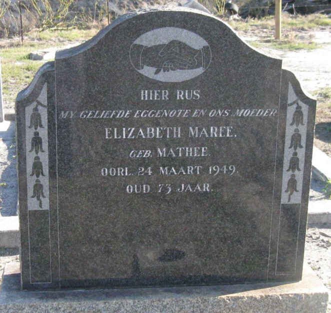 MAREE Elizabeth nee MATHEE -1949