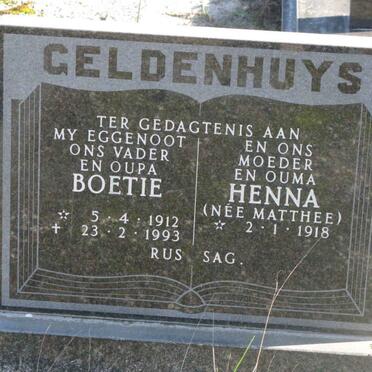 GELDENHUYS Boetie 1912-1993 &amp; Henna MATTHEE 1918-