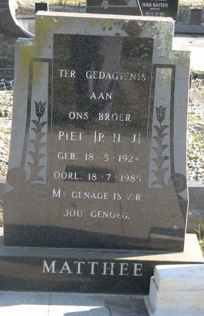 MATTHEE P.H.J. 1923-1985