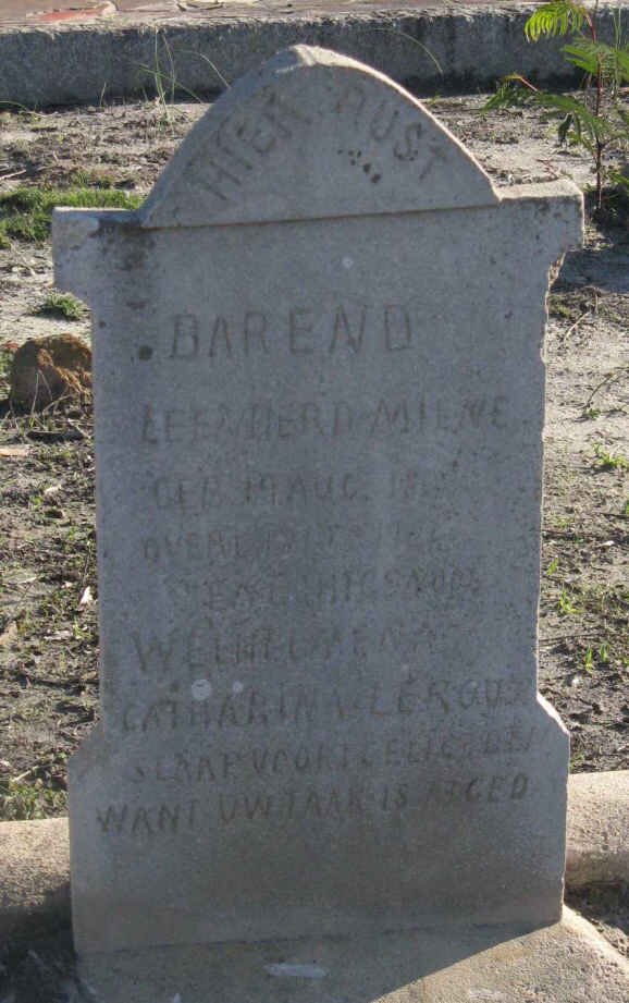 MILNE Barend Leenderd &amp; Welhelmena Catharina LE ROUX
