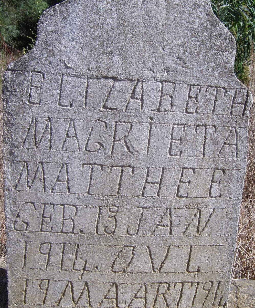 MATTHEE Elizabeth Magrieta 1914-1914