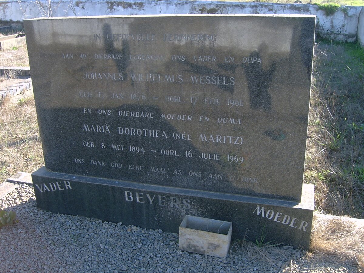 BEYERS Johannes Wilhelmus Wessels 1876-1976 &amp; Maria Dorothea MARITZ 1894-1969