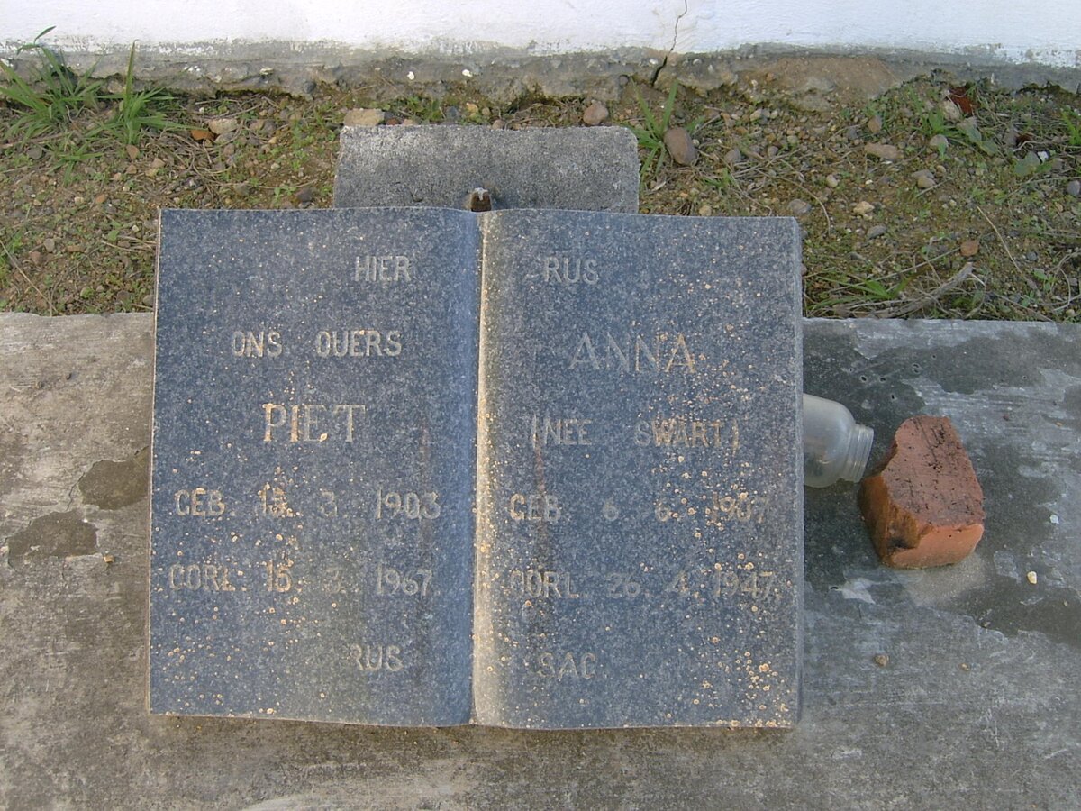 ? Piet 1903-1967 &amp; Anna SWART 1907-1947