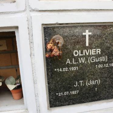 OLIVIER A.L.W. 1931-1998 &amp; J.T. 1927-