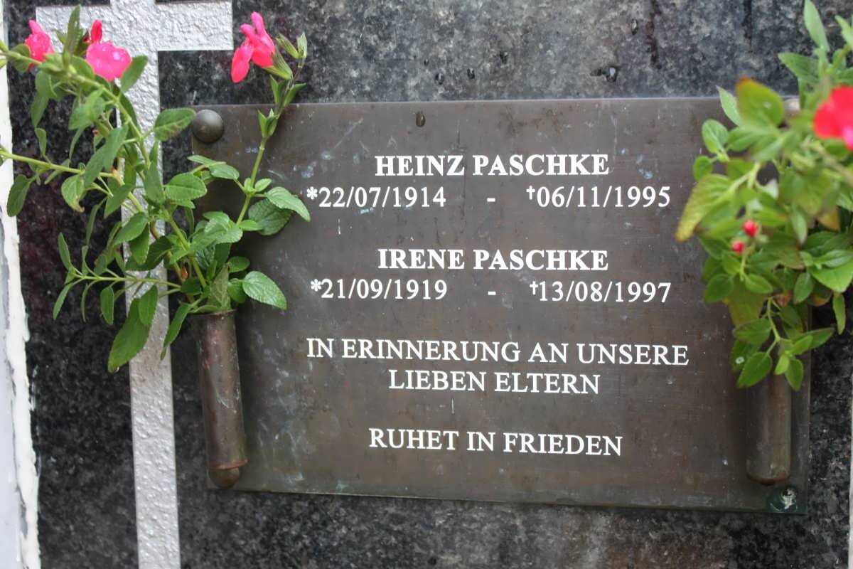 PASCHKE Heinz 1914-1995 &amp; Irene 1919-1997