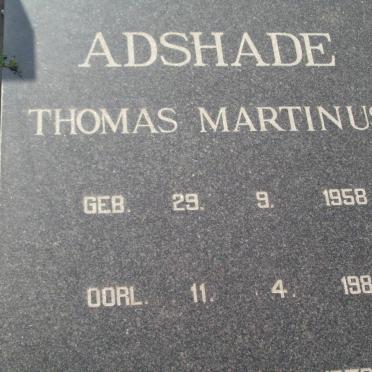 ADSHADE Thomas Martinus 1958-1981