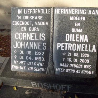 BOSHOFF Cornelis Johannes 1922-1993 &amp; Dilena Petronella 1929-2009
