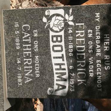 BOTHMA Frederick 1896-1973 &amp; Catherina 1899-1983