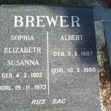 BREWER Albert 1897-1980 &amp; Sophia Elizabeth Susanna 1902-1973