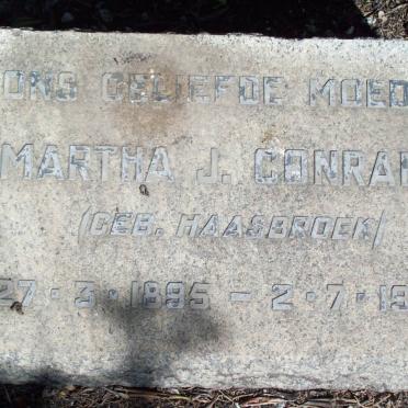 CONRADIE Martha J. nee HAASBROEK 1895-1966