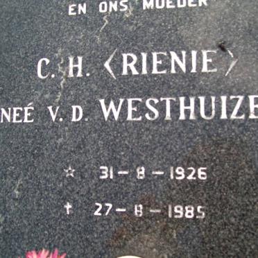 CROUS Jacobus Johannes 1927-1989 &amp; C.H. V.D. WESTHUIZEN 1926-1985