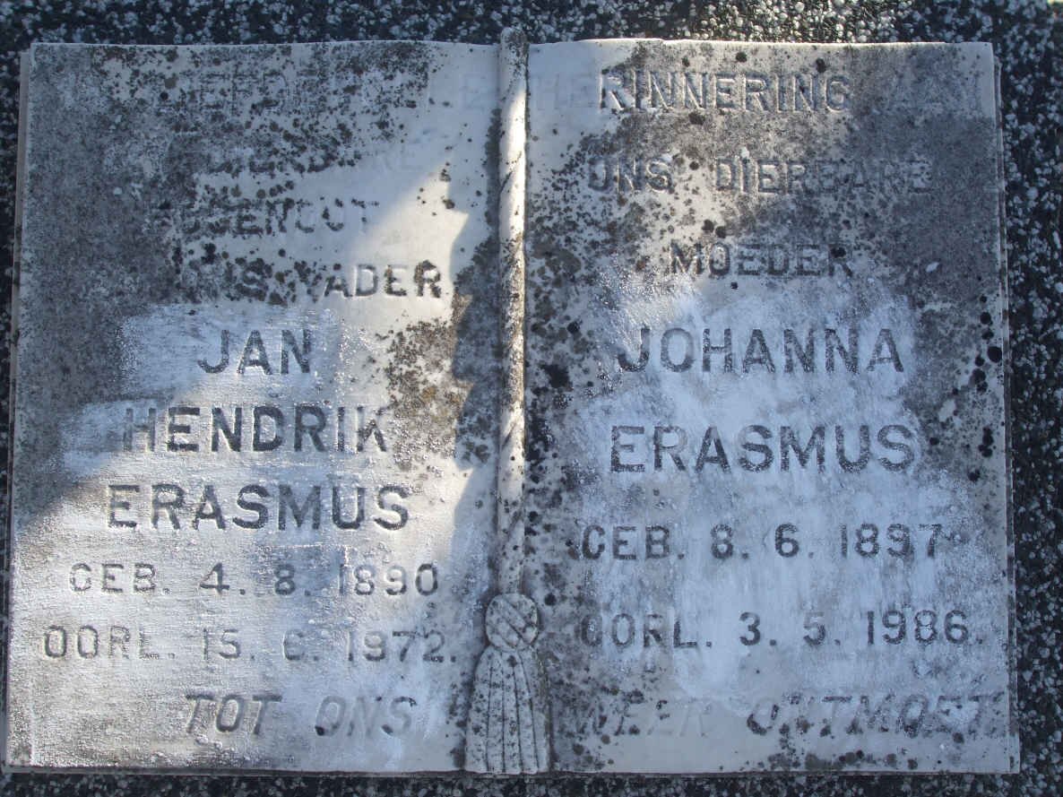 ERASMUS Jan Hendrik 1890-1972 &amp; Johanna 1897-1986