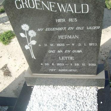 GROENEWALD Herman 1925-1973 &amp; Lettie 1923-2010