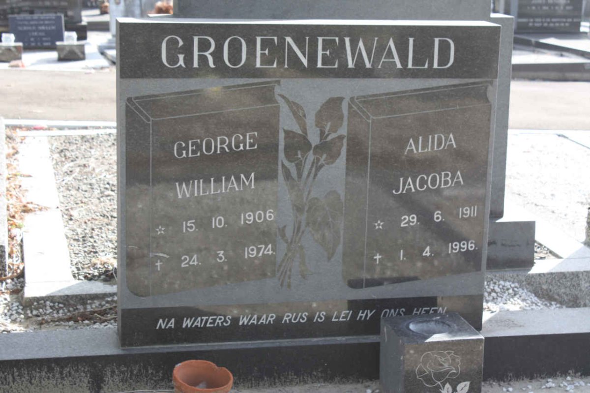GROENEWALD George William 1906-1974 &amp; Alida Jacoba 1911-1996