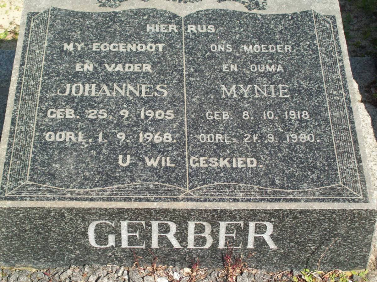 GERBER Johannes 1905-1968 &amp; Mynie 1918-1980