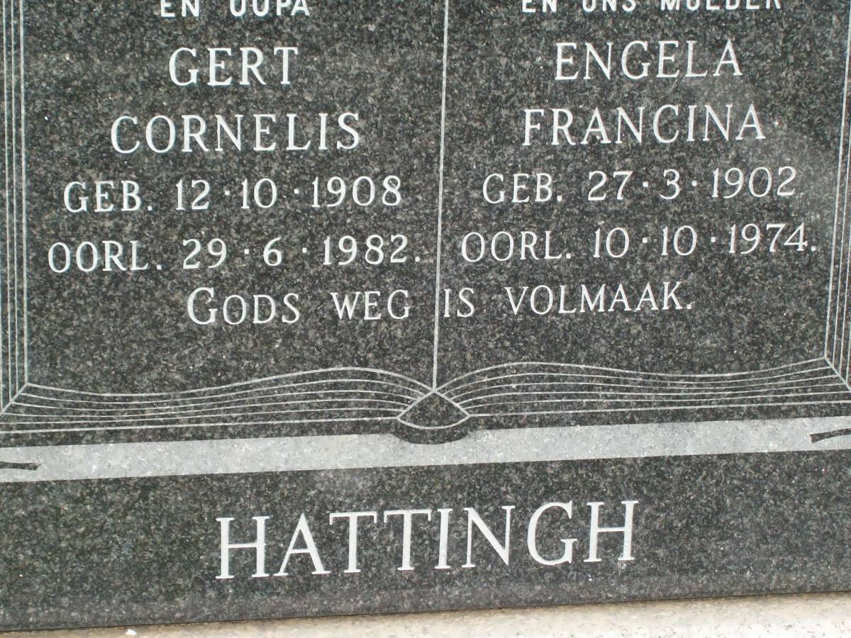 HATTINGH Gert Cornelis 1908-1982 &amp; Engela Francina 1902-1974
