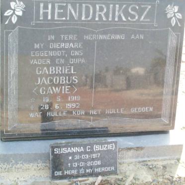 HENDRIKSZ Gabriel Jacobus 1919-1992 &amp; Susanna G. 1917-2006