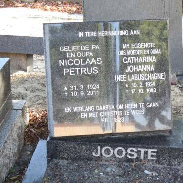 JOOSTE Nicolaas Petrus 1924-2011 &amp; Catharina Johanna LABUSCHAGNE 1924-1993
