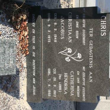 JAGER Christiaan Jacobus, de 1948-1973 :: JAGER Catherina Hendrika, de nee LUBBE 1923-1992