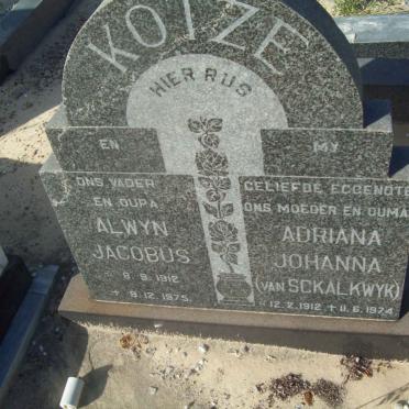 KOTZE Alwyn Jacobus 1912-1975 &amp; Adriana Johanna VAN SCKALKWYK 1912-1974