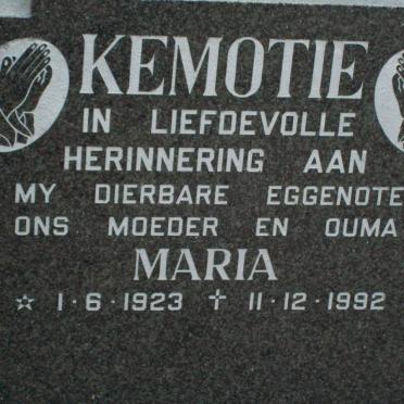 KEMOTIE Maria 1923-1992