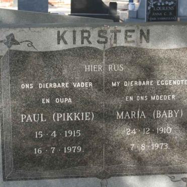 KIRSTEN Paul 1915-1979 &amp; Maria 1910-1973