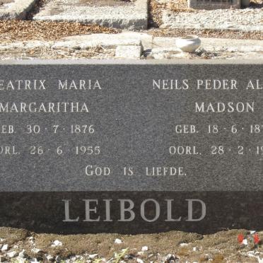 LEIBOLD Neils Peder Alfred Madson 1879-1956 &amp; Beatrix Maria Margaritha 1876-1955