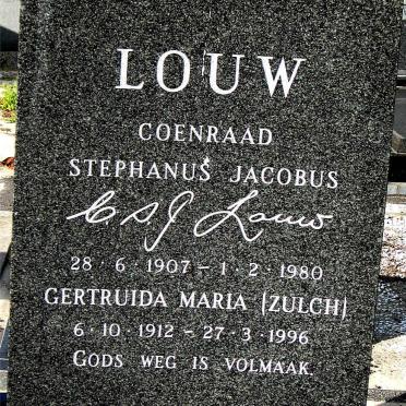 LOUW Coenraad Stephanus Jacobus 1907-1980 &amp; Gertruida Maria ZULCH 1912-1996