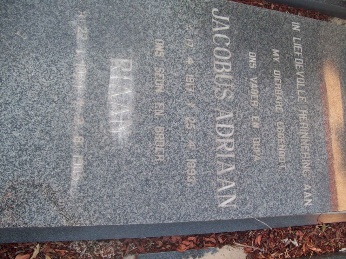 LOUW Jacobus Adriaan 1917-1993 :: LOUW Riaan 1964-1985