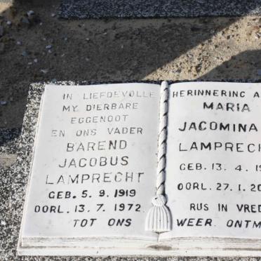 LAMPRECHT Barend Jacobus 1919-1972 &amp; Maria Jacomina A. 1914-2003