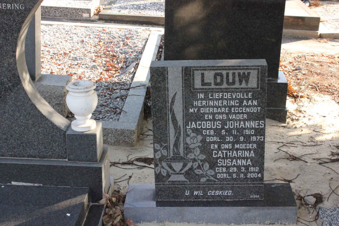 LOUW Jacobus Johannes 1910-1973 &amp; Catharina Susanna 1912-2004