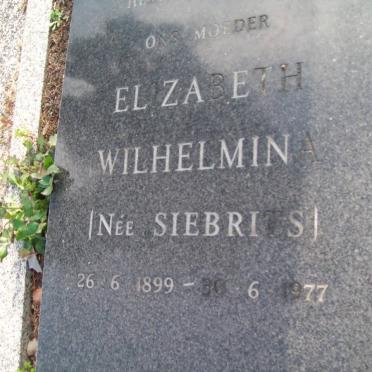 LOUW Elizabeth Wilhelmina nee SIEBRITS 1899-1977