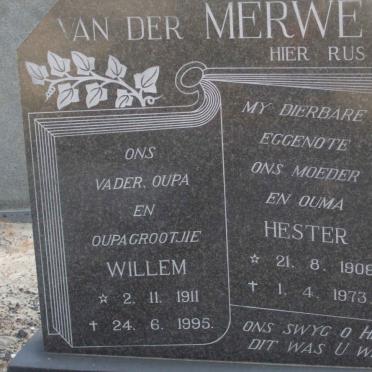 MERWE Willem, van der 1911-1995 &amp; Hester 1909-1973