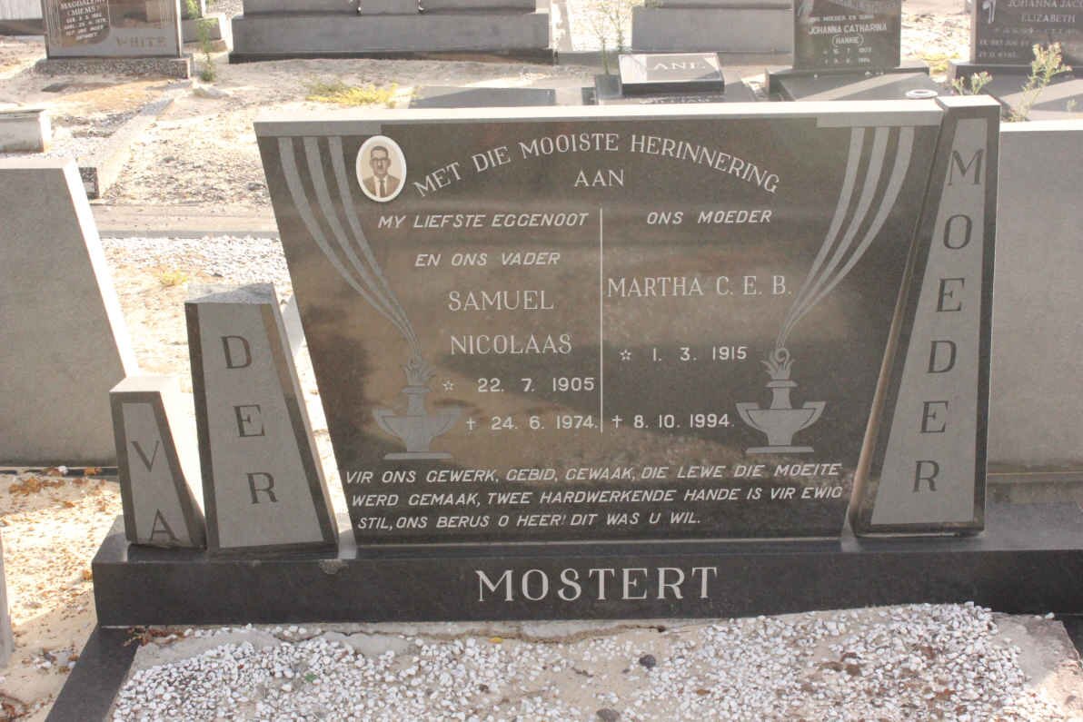 MOSTERT Samuel Nicolaas 1905-1974 &amp; Martha C.E.B. 1915-1994