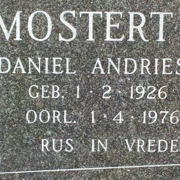 MOSTERT Daniel Andries 1926-1976