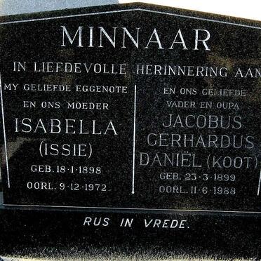 MINNAAR Jacobus Gerhardus Daniël 1899-1988 &amp; Isabella 1898-1972