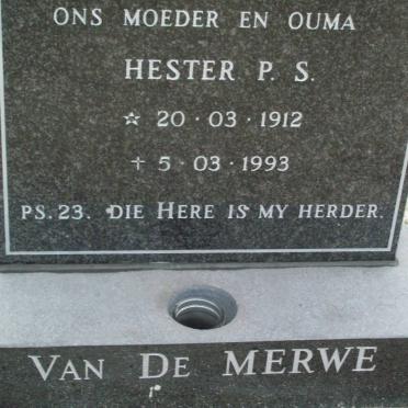 MERWE Hester P.S., van der 1912-1993
