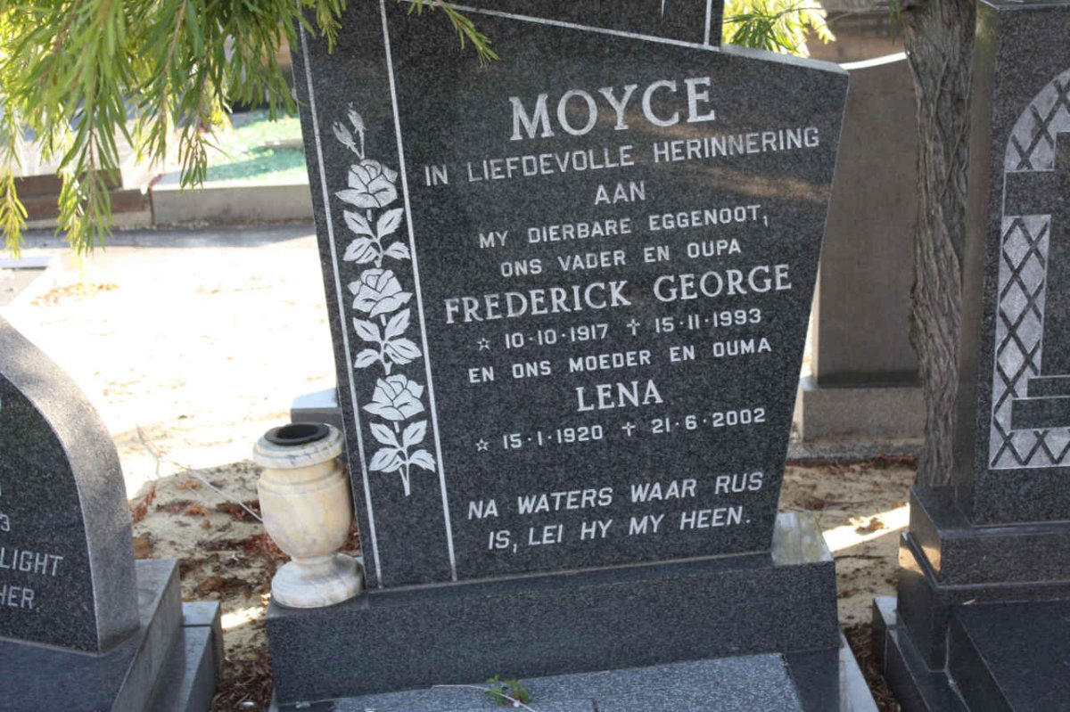 MOYCE Frederick George 1917-1993 &amp; Lena 1920-2002