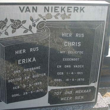 NIEKERK Chris, van 1921-1976 &amp; Erika 1959-1972