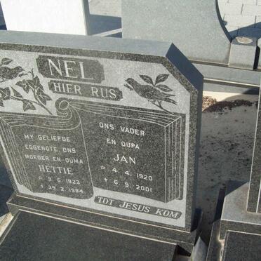 NEL Jan 1920-2001 &amp; Hettie 1923-1984