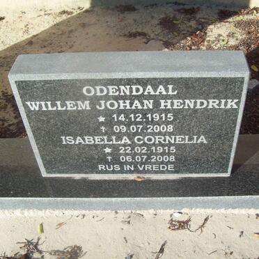 ODENDAAL Willem Johan Hendrik 1915-2008 &amp; Isabella Cornelia 1915-2008