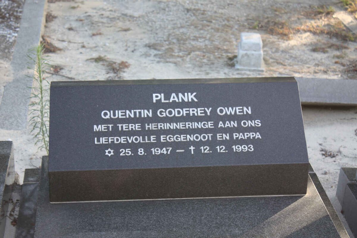 PLANK Quentin Godfrey Owen 1947-1993
